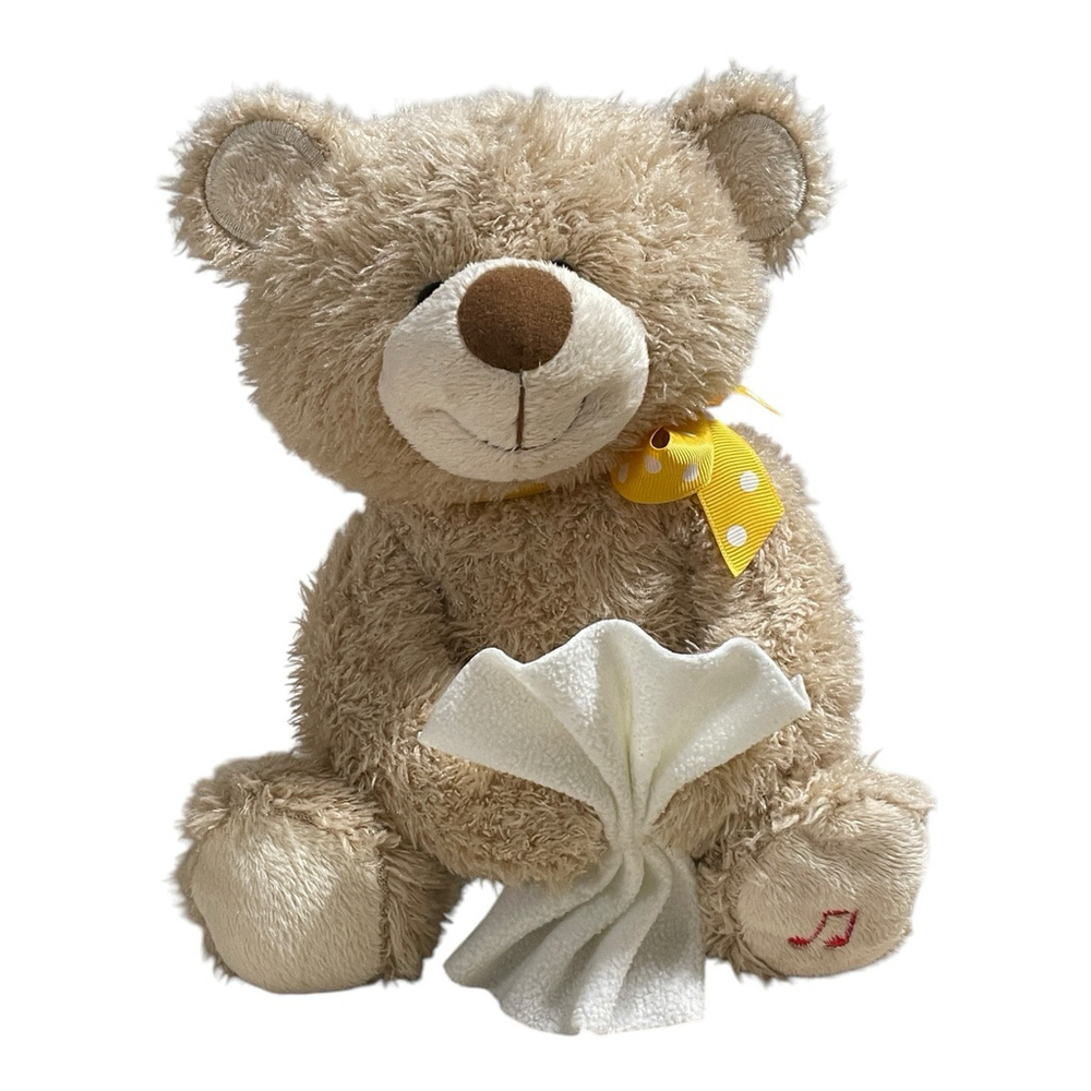 Cuddle Barn Sammie Sniffles Animated Bear Plush Talking Sneezing Achoo 10” WORKS